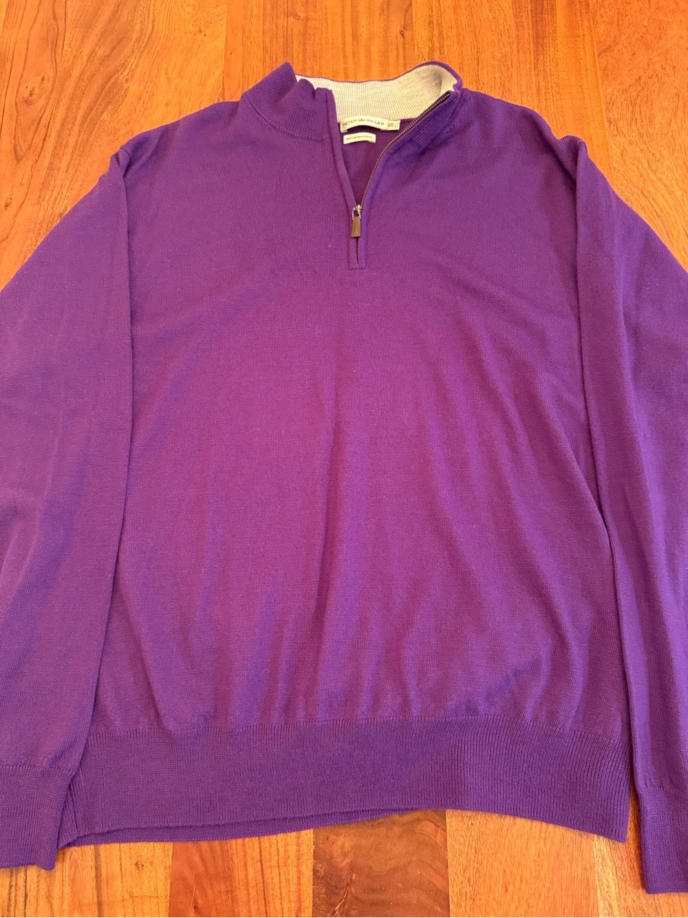 Men’s Purple Peter Millar Merino Wool Quarter-Zip Sweater - XXL